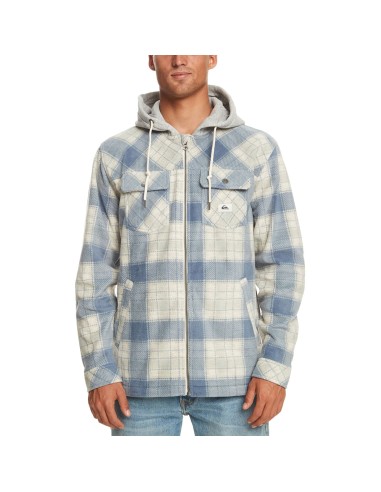 Quiksilver Mens Super Swell Full Zip Checked Hoodie Jacket - Bearing Sea suggérées chez