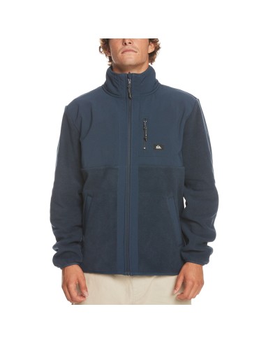 Quiksilver Mens Polar Full Zip High Collar Fleece Jacket - Navy Blazer rembourrage situé sous