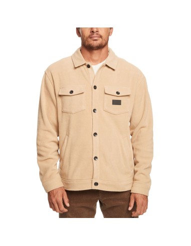 Quiksilver Mens Sherpa Fleece Button Front Overshirt Jacket - Plage votre