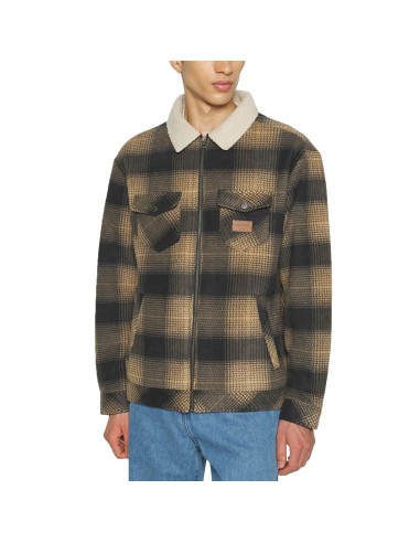 Quiksilver Mens Tolala Oversized Sherpa Plaid Shaket - Tannin Deck commande en ligne