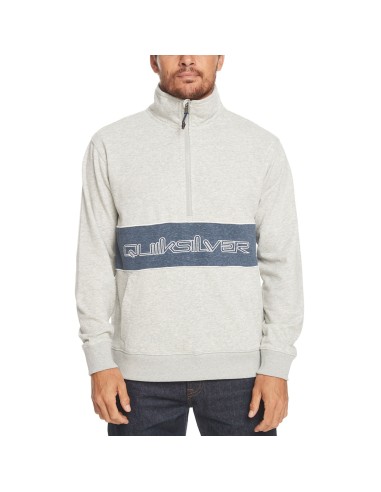 Quiksilver Mens Bold Omni Pullover Half Zip Sweatshirt - Grey Heather Fin de série