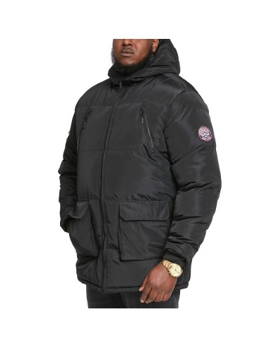 D555 Mens Claydon Big & Tall Hooded Parka Jacket - Black de votre